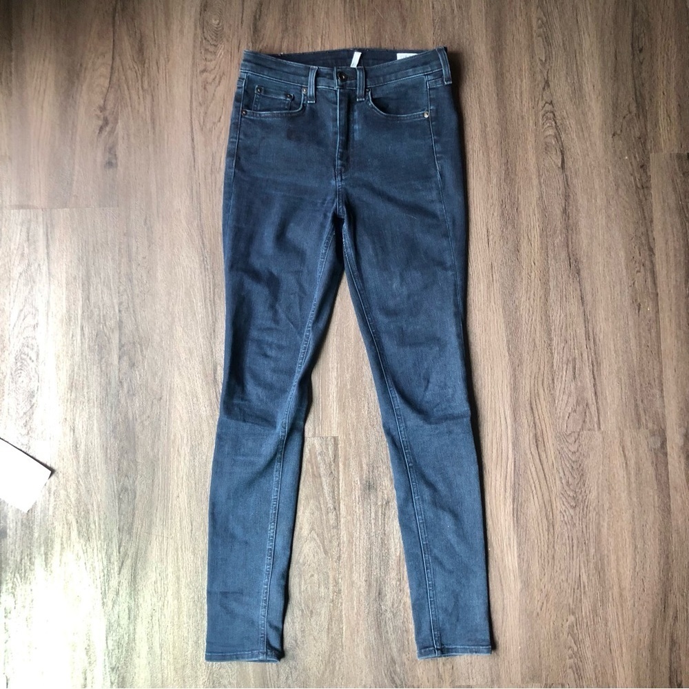 Rag & Bone High Rise Skinny Jeans Size 26 Coated Mae Dark Wash